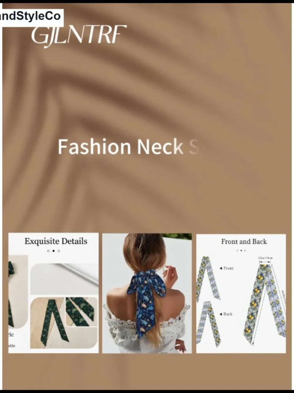 Satin Hair Scarf for Women, Multi-Use Neck Scarf & Handbag Handle Wrap